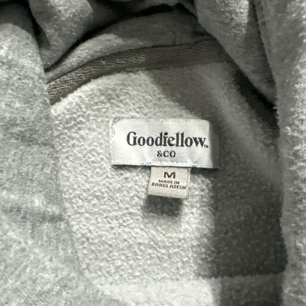 Goodfellow‎ Pullover Hoodie Sweatshirt Mens Medium Solid Gray Fleece Drawstring - Picture 3 of 5